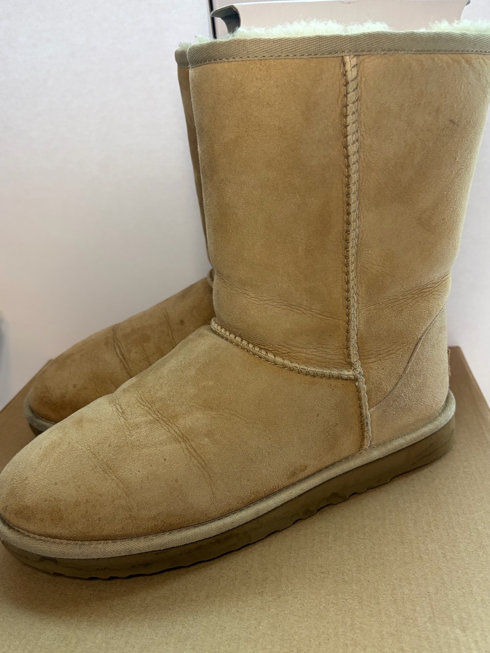 UGG Short Classic Suede Boots in Chestnut Tan